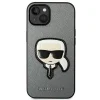 iPhone 14 Karl Lagerfeld Saffiano Head Patch telefontok ezüst (KLHCP14SSAPKHG) thumbnail