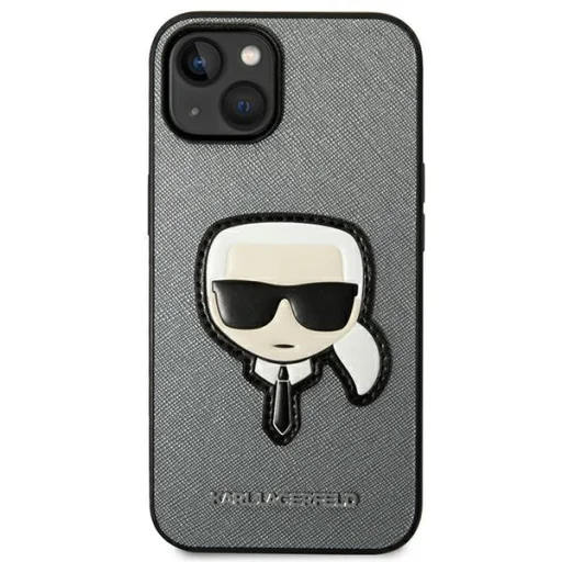 iPhone 14 Karl Lagerfeld Saffiano Head Patch telefontok ezüst (KLHCP14SSAPKHG) - 7