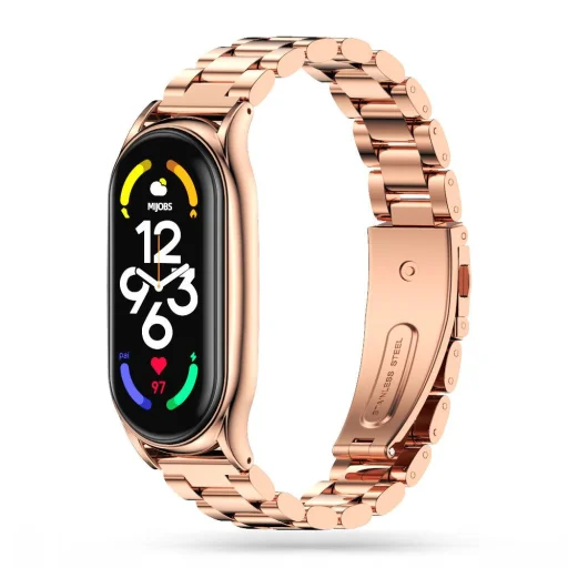 Xiaomi Mi Smart Band 7 Tech-Protect Stainless szíj rose gold - 3