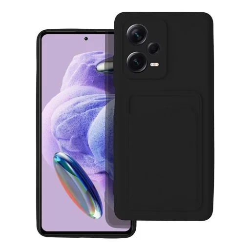 Xiaomi Redmi Note 12 Pro Plus 5G Card Case Szilikon tok hátlapi kártyatartóval fekete - 1