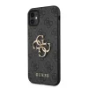 iPhone 11 Guess PU 4G Metal Logo tok szürke (GUHCN614GMGGR)