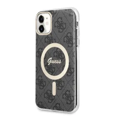 iPhone 11 Guess 4G IML MagSafe kompatibilis tok fekete (GUHMN61H4STK)