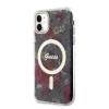iPhone 11 Guess PC/TPU Flowers IML MagSafe kompatibilis tok (GUHMN61HCFWSA)