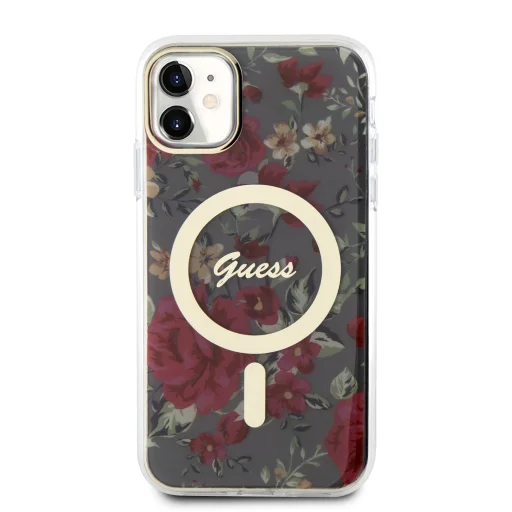 iPhone 11 Guess PC/TPU Flowers IML MagSafe kompatibilis tok (GUHMN61HCFWSA) - 2