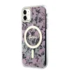 iPhone 11 Guess PC/TPU Flowers IML MagSafe kompatibilis tok rózsaszín (GUHMN61HCFWSP)