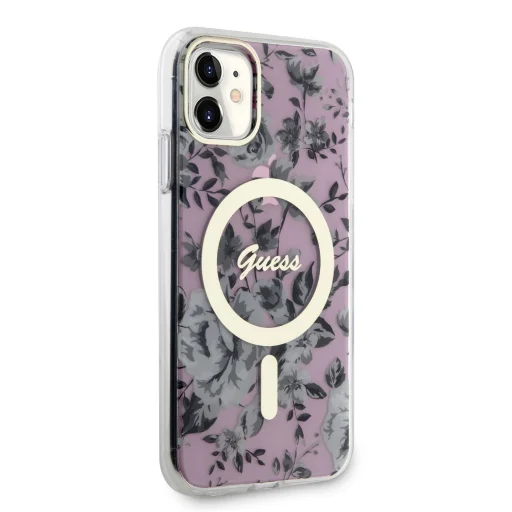 iPhone 11 Guess PC/TPU Flowers IML MagSafe kompatibilis tok rózsaszín (GUHMN61HCFWSP) - 3
