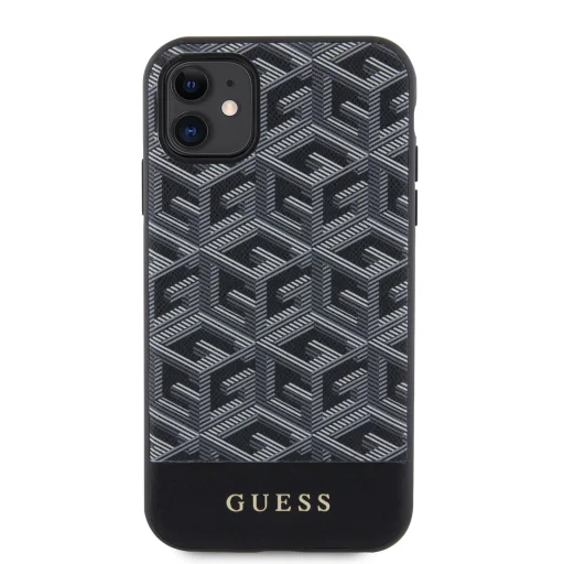 iPhone 11 Guess PU G Cube MagSafe kompatibilis tok fekete (GUHMN61HGCFSEK) - 2
