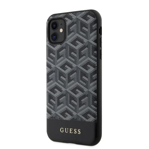 iPhone 11 Guess PU G Cube MagSafe kompatibilis tok fekete (GUHMN61HGCFSEK) - 1