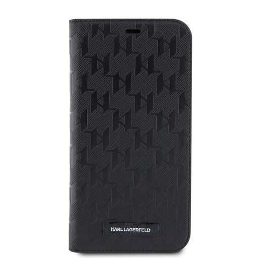 iPhone 11 Karl Lagerfeld PU Saffiano Monogram fliptok fekete (KLBKN61SAKLHPK) - 2