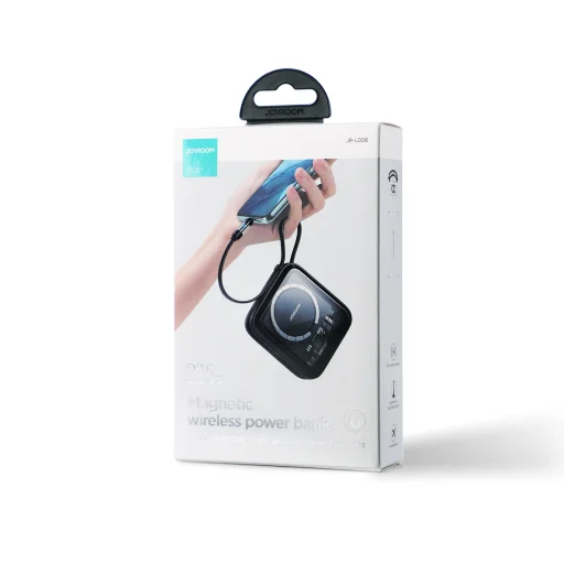 Joyroom Icy Powerbank indukciós töltéssel 10000mAh 22.5W beépített USB-C kábellel fekete (JR-L006) - 3