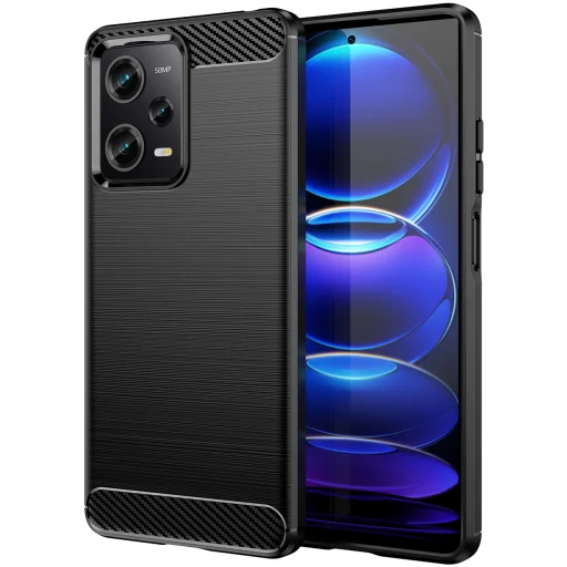 Xiaomi Poco X5 Pro 5G/Redmi Note 12 Pro Carbon szénszál mintájú TPU tok fekete - 1