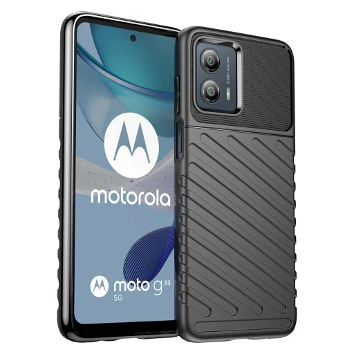Motorola Moto G53 Thunder fokozott védelmet biztosító flexibilis TPU tok fekete - 1