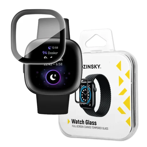 Google Fitbit Versa 4 Wozinsky Hibrid kijelzővédő üvegfólia fekete - 6