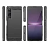 Sony Xperia 1 V Carbon szénszál mintájú TPU tok fekete thumbnail