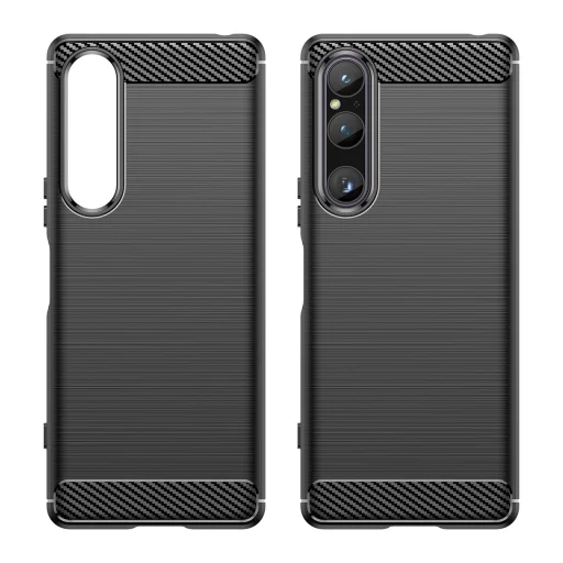 Sony Xperia 1 V Carbon szénszál mintájú TPU tok fekete - 7