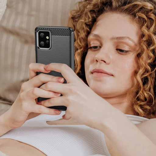 Motorola Moto G Power 2023 Carbon szénszál mintájú TPU tok fekete - 6