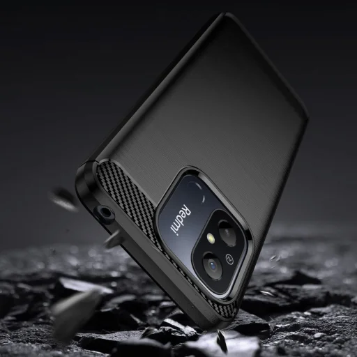 Xiaomi Redmi A11/Poco C55/Redmi 12C Carbon szénszál mintájú TPU tok fekete - 6