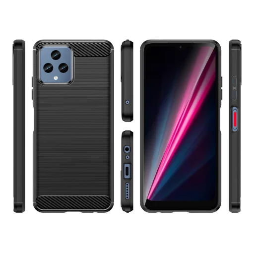 T-Mobile Revvl 6 5G Carbon szénszál mintájú TPU tok fekete - 8