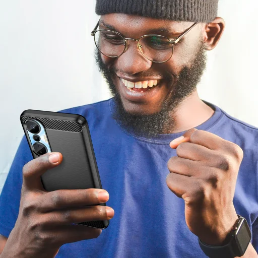 Infinix Hot 20S Carbon szénszál mintájú TPU tok fekete - 5