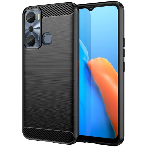 Infinix Hot 20i Carbon szénszál mintájú TPU tok fekete - 1