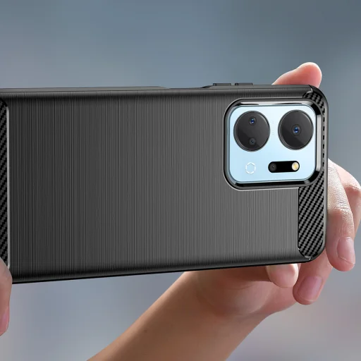 Honor Play 40 Plus/Honor X7a Carbon szénszál mintájú TPU tok fekete - 5