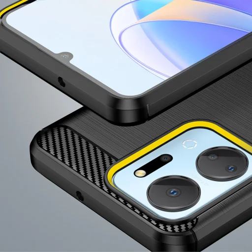 Honor Play 40 Plus/Honor X7a Carbon szénszál mintájú TPU tok fekete - 7