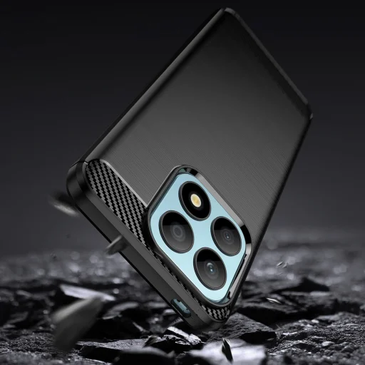 Honor X8a Carbon szénszál mintájú TPU tok fekete - 7