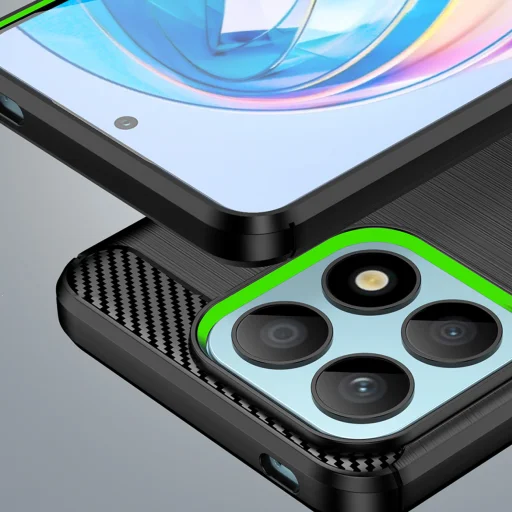 Honor X8a Carbon szénszál mintájú TPU tok fekete - 2