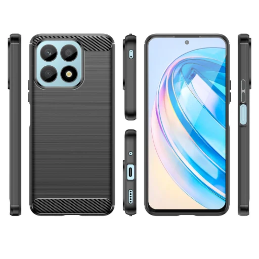 Honor X8a Carbon szénszál mintájú TPU tok fekete - 5