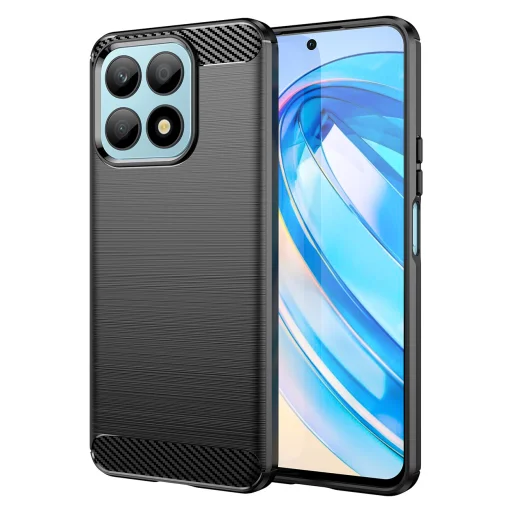 Honor X8a Carbon szénszál mintájú TPU tok fekete - 1