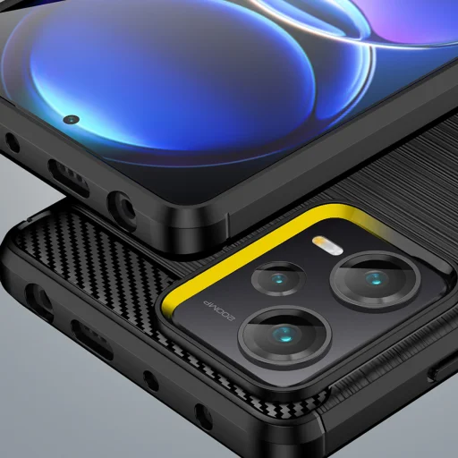 Xiaomi Redmi Note 12 Pro Plus Carbon szénszál mintájú TPU tok fekete - 5