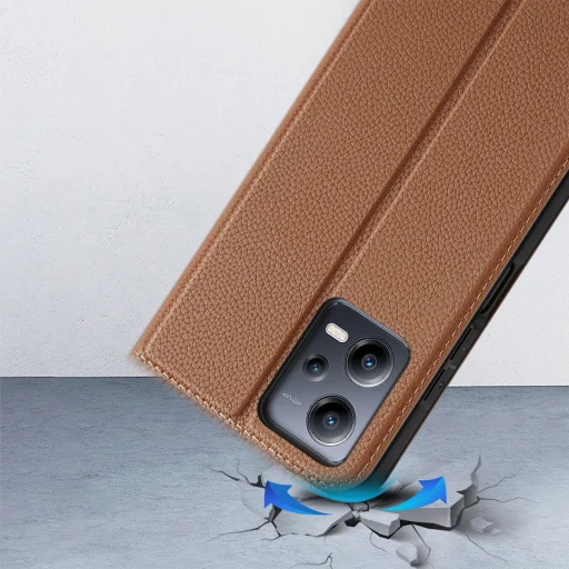 Xiaomi Redmi Note 12 5G/Poco X5 5G Dux Ducis Skin X2 mágneses fliptok barna - 8