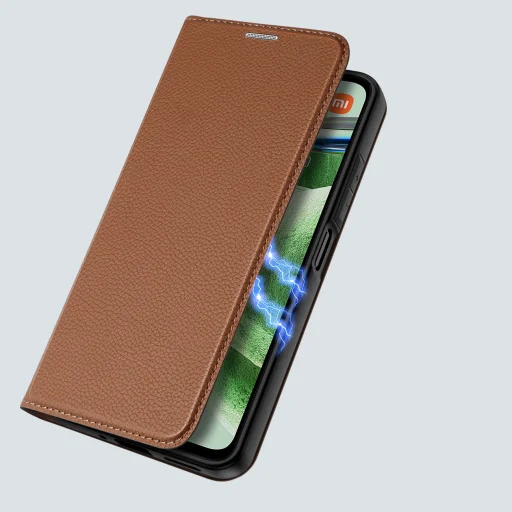 Xiaomi Redmi Note 12 5G/Poco X5 5G Dux Ducis Skin X2 mágneses fliptok barna - 5