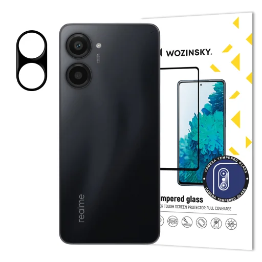 Realme 10 Pro Wozinsky Full Camera Glass 9H kameralencse védő üvegfólia fekete - 1