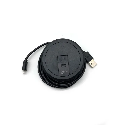 Bútorba építhető 10W vezeték nélküli töltő, USB porttal fekete - 3