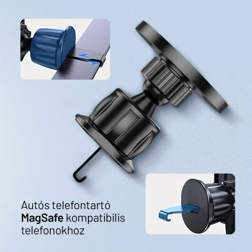 Alphajack MAG S1 mágneses telefontartó szellőzőre (Magsafe kompatibilis) autós - 6