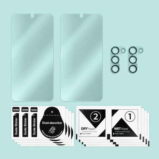 Samsung Galaxy S23 Plus 2db üvegfólia + 2db kamera lencse védő 9H 2.5D HD 0.33mm Alphajack  - 2