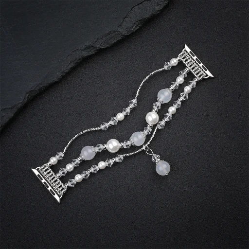 Apple Watch 38/40/41mm Karkötős óraszíj design 4 ezüst-lila - 2