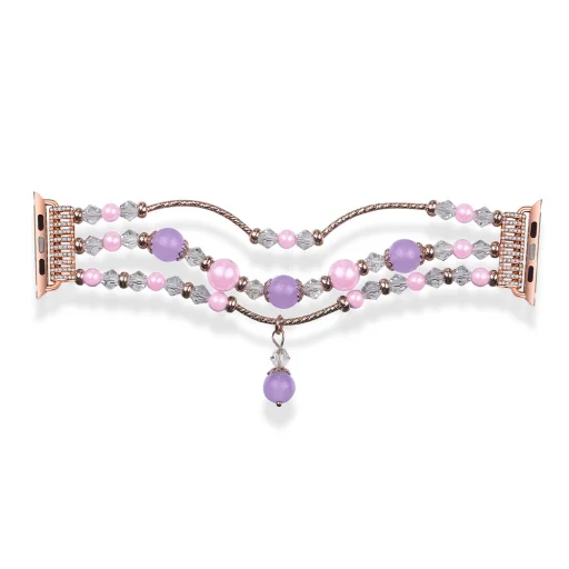 Apple Watch 38/40/41mm Karkötős óraszíj design 4 arany-lila - 1