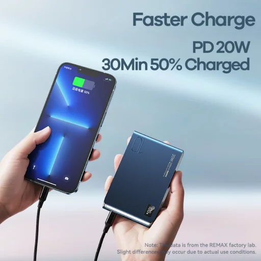 Remax KinYin RPP-178 Powerbank 10000mAh USB+Type C - PD 20W QC 22,5W kék - 5