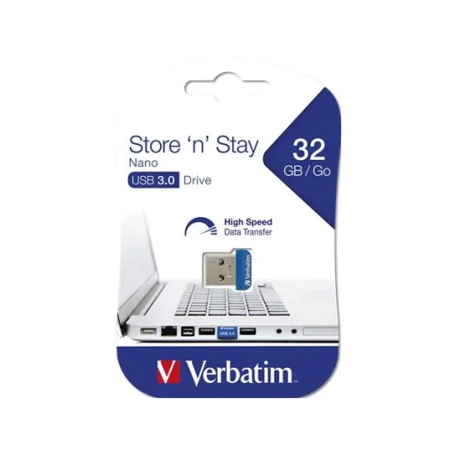 VERBATIM Pendrive, 32GB, USB 3.0, 80/25MB/sec, ''NANO STORE 'N' STAY'' - 1