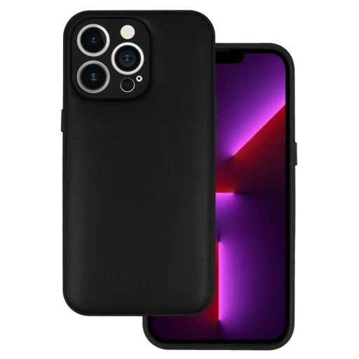 Bőr 3D tok iPhone 13 Pro design 1 fekete - 1