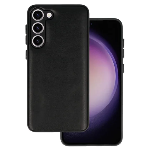 Samsung Galaxy S23 Plus Leather 3D bőr tok fekete design 1 - 1