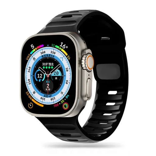 Apple Watch 4/5/6/7/8/9/10/11/SE/Ultra (42/44/45/49mm) Tech-Protect Iconband Line szíj fekete - 7