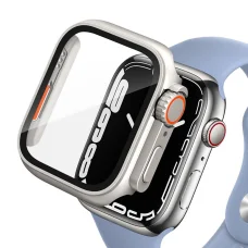 Apple Watch 7/8 (45mm) Tech-Protect Defense360 tok és üvegfólia titánium/narancs