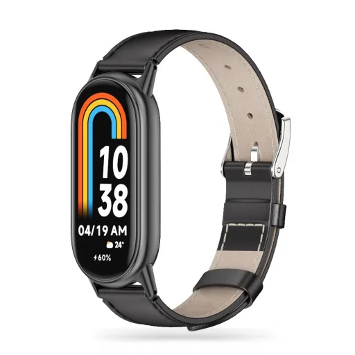 Xiaomi Smart Band 8/8 NFC Tech-Protect LeatherFit szíj fekete - 3
