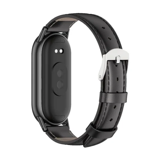 Xiaomi Smart Band 8/8 NFC Tech-Protect LeatherFit szíj fekete - 4