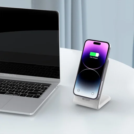 Tech-Protect QI15W-A23 Mágneses MagSafe kompatibilis vezeték nélküli töltő fehér - 6