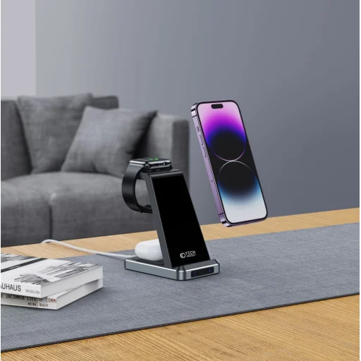 Tech-Protect QI15W-A26 3 az 1-ben vezeték nélküli töltő fekete - 6