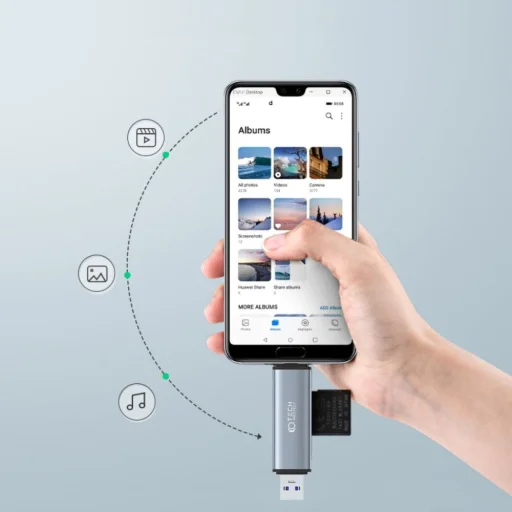 Tech-Protect Ultraboost SD és micro SD kártyaolvasó szürke - 4